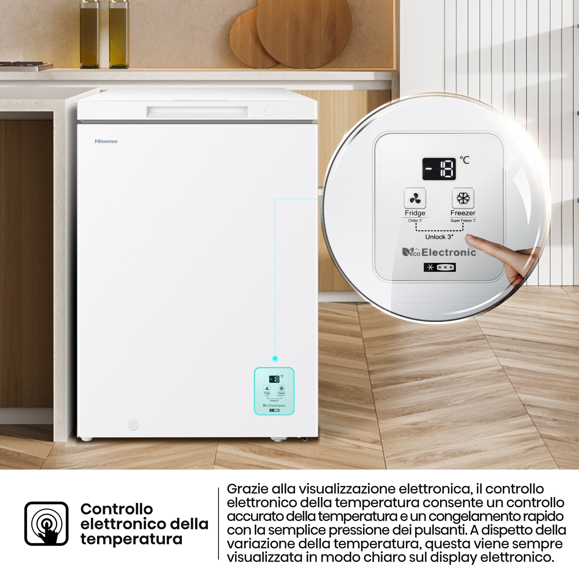 Hisense FT145N1AWE congelatore Congelatore a pozzo Libera installazione 141 L Bianco