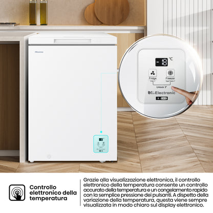 Hisense FT145N1AWE congelatore Congelatore a pozzo Libera installazione 141 L Bianco