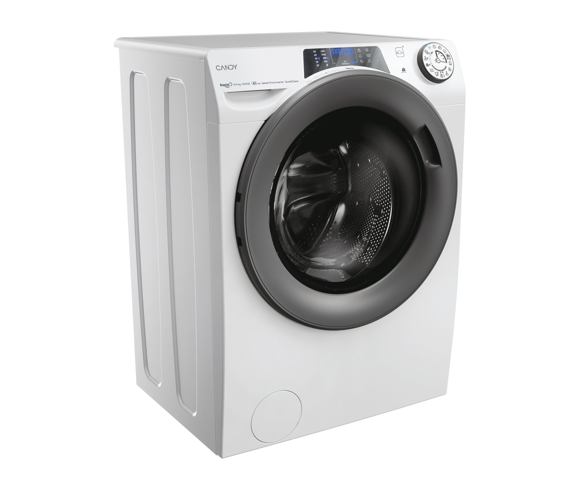 Candy RapidÓ PRO , Lavasciuga Slim 8+5 KG, 30% più efficente della classe A, 1400 giri, Bianco, Inverter, Vapore, Wi-Fi, RPW4856BWMR9/1-S