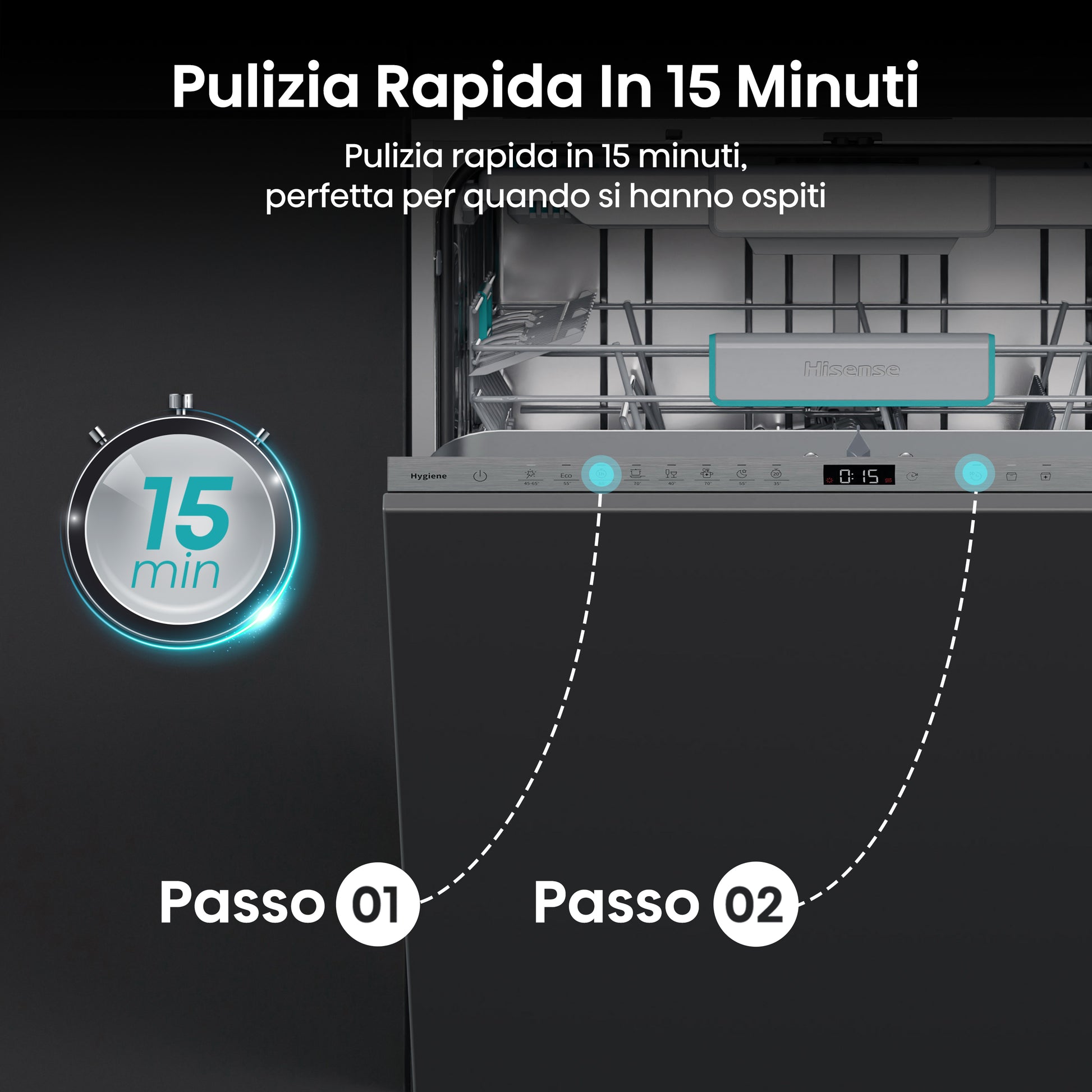 Hisense HV16B lavastoviglie A scomparsa totale 16 coperti